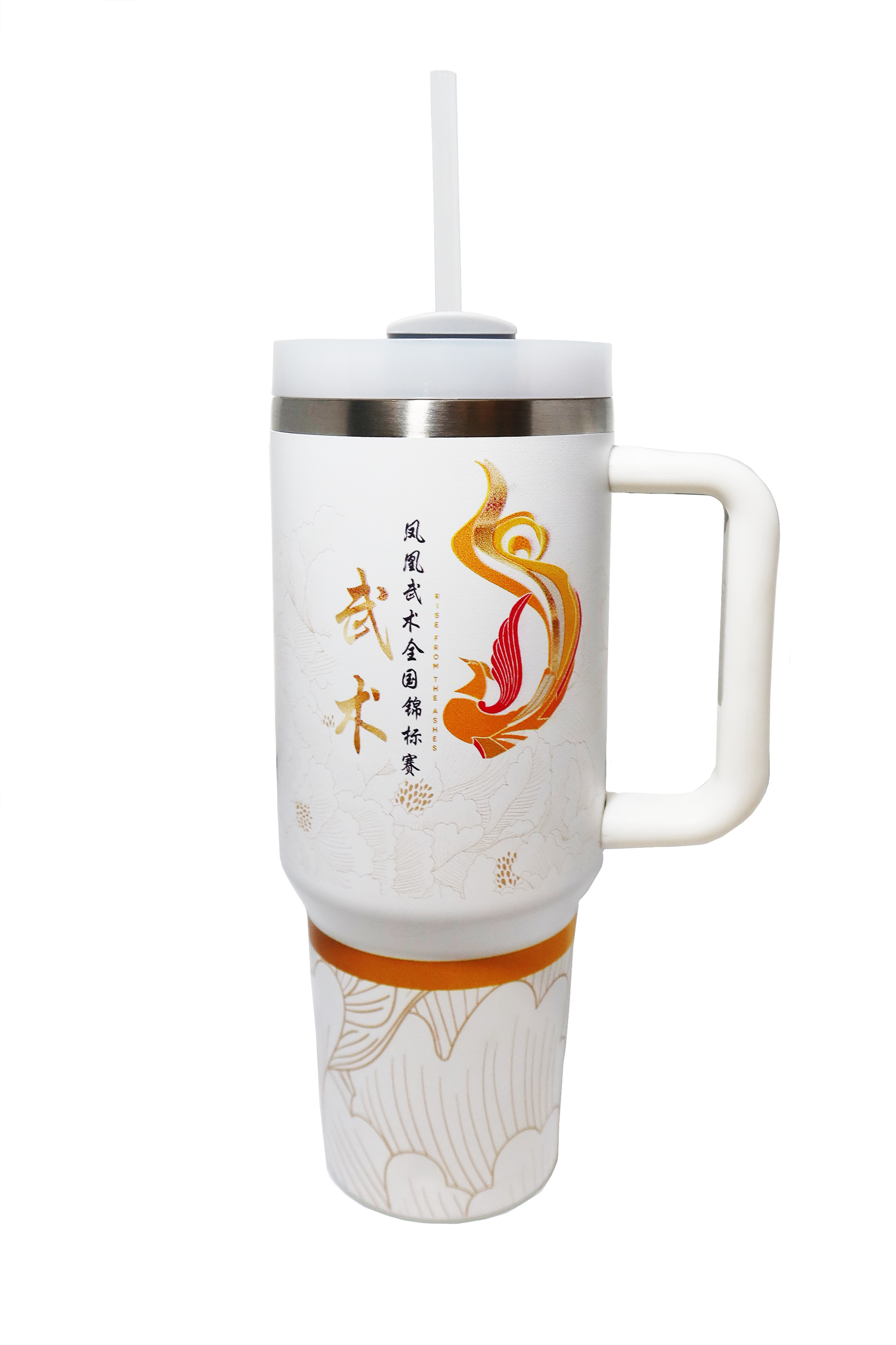 white high-quality Wushu martial arts 40oz water bottle thermos tumbler insulated temperature 