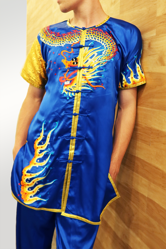 #11 Southern Style Vibrant Blue Dragon Embroidery Silk