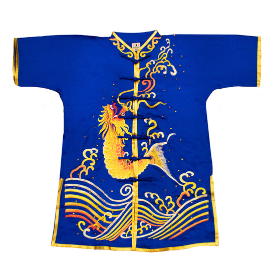 Blue Dragon with Gold Embroidery Silk #R02