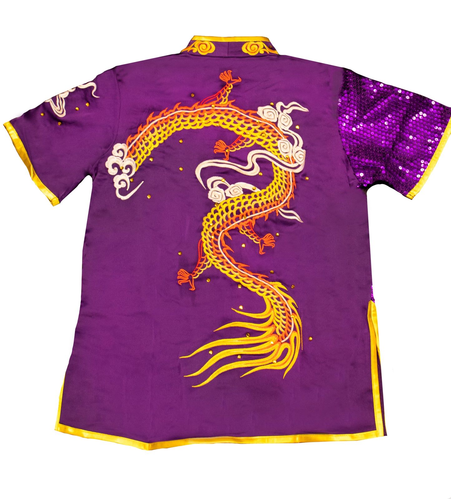 Purple Dragon with Sequins Sleeve Silk #R01