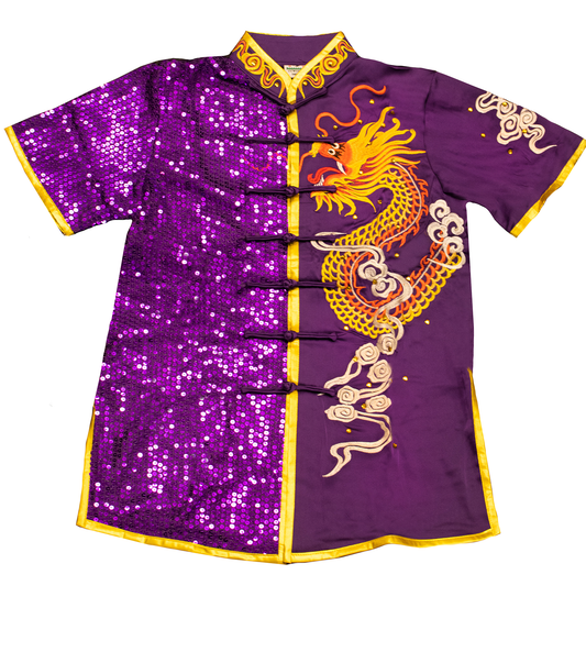 Purple Dragon with Sequins Sleeve Silk #R01