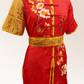 Red with Gold Flowers Silk #R05