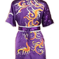 #17 Rich Purple with Stunning Orange Flames Silk