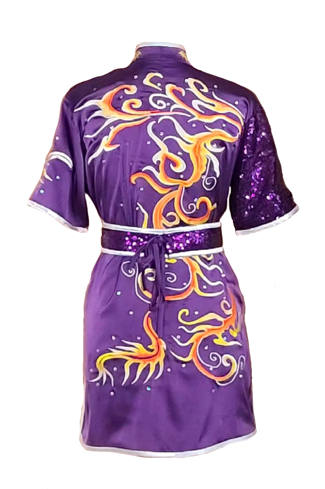 #17 Rich Purple with Stunning Orange Flames Silk