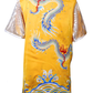 #19 Royal Gold with Twin Blue Dragons & Silver Sleeves Silk
